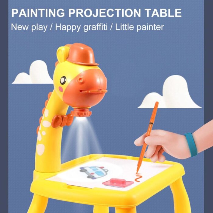 Projection Painting Multifunctional Drawing Board Game Yellow - Image 3